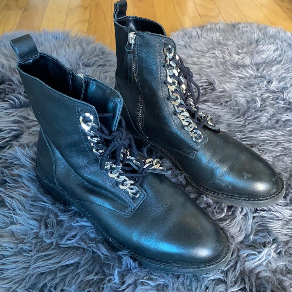 Rebecca Minkoff Janyi Leather Chain Booties